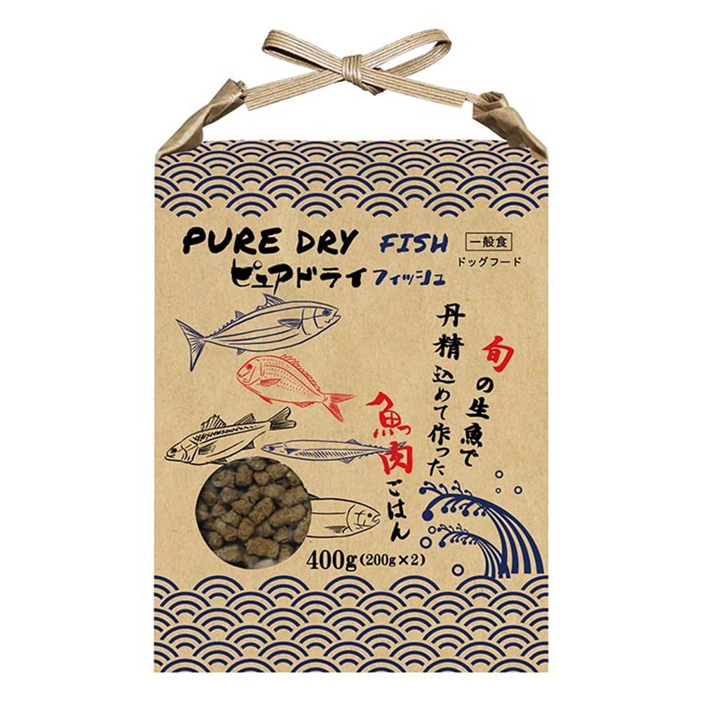 ピュアドライフィッシュ 国産 ドッグフード 犬用 魚肉 400g（200g×2）PUREDRY