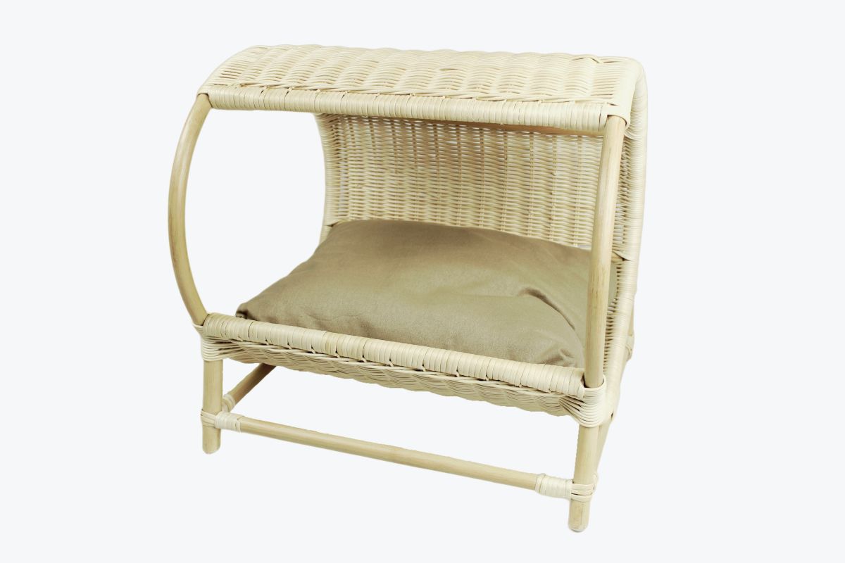 ペット用ベッド ラタントンネルベッド ナチュラル 猫用 推奨体重~7kgまで 45×40×44cm