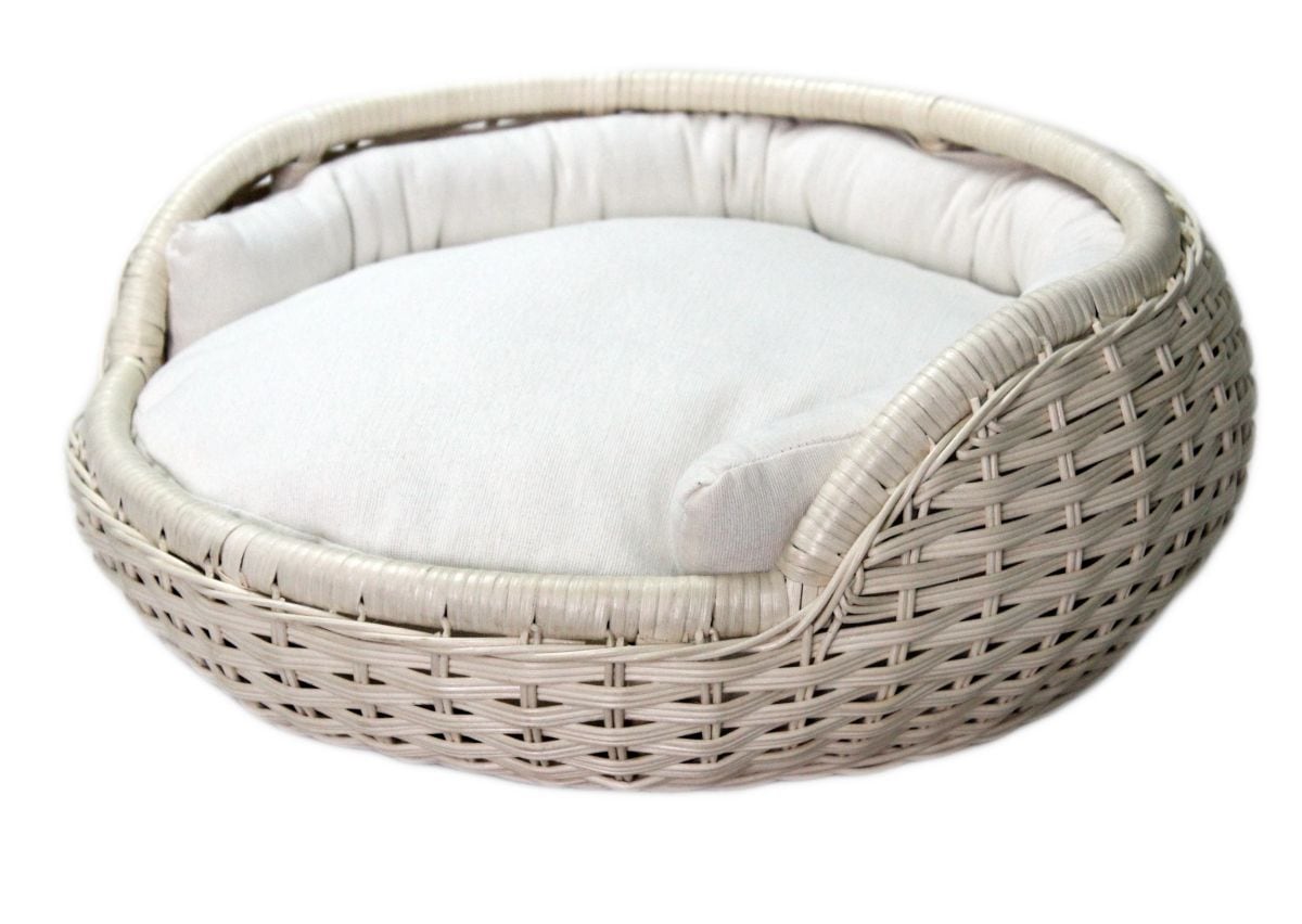 ペット用ベッド ラタンボウルベッド ナチュラル 猫用 推奨体重~7kgまで 49×49×20cm