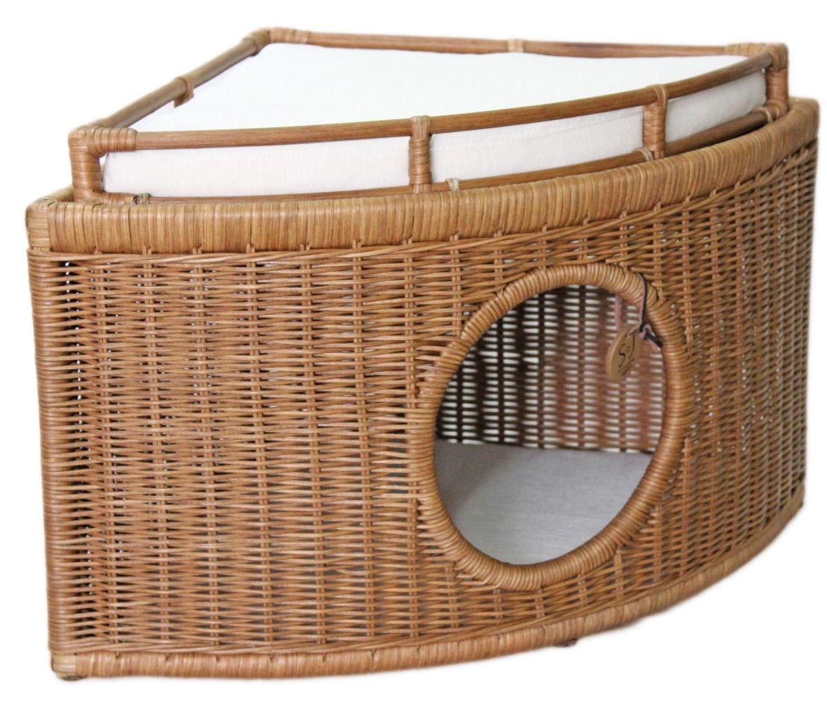 ペット用ハウス ラタンチーズハウス ブラウン 猫用 推奨体重~8kgまで 45.5×45.5×37cm