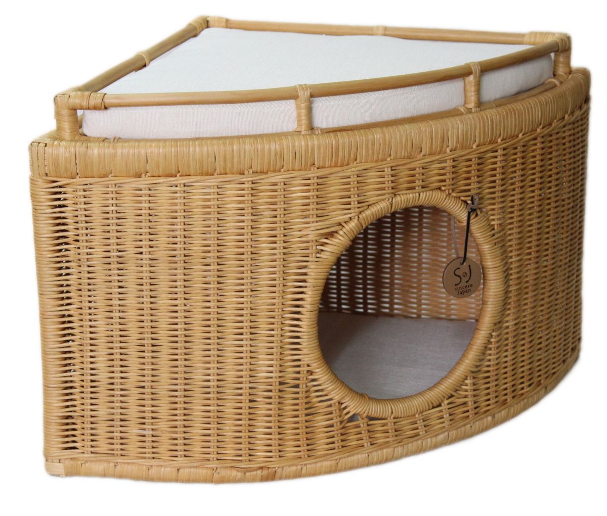 ペット用ハウス ラタンチーズハウス キャラメル 猫用 推奨体重~8kgまで 45.5×45.5×37cm