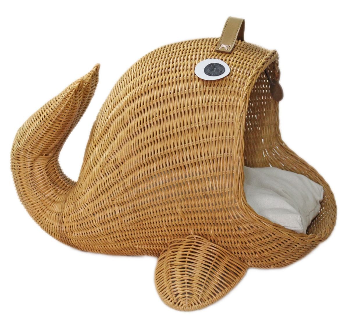 ペット用ベッド ラタンクジラベッド キャラメル 猫用 推奨体重~6kgまで 57×47×43cm