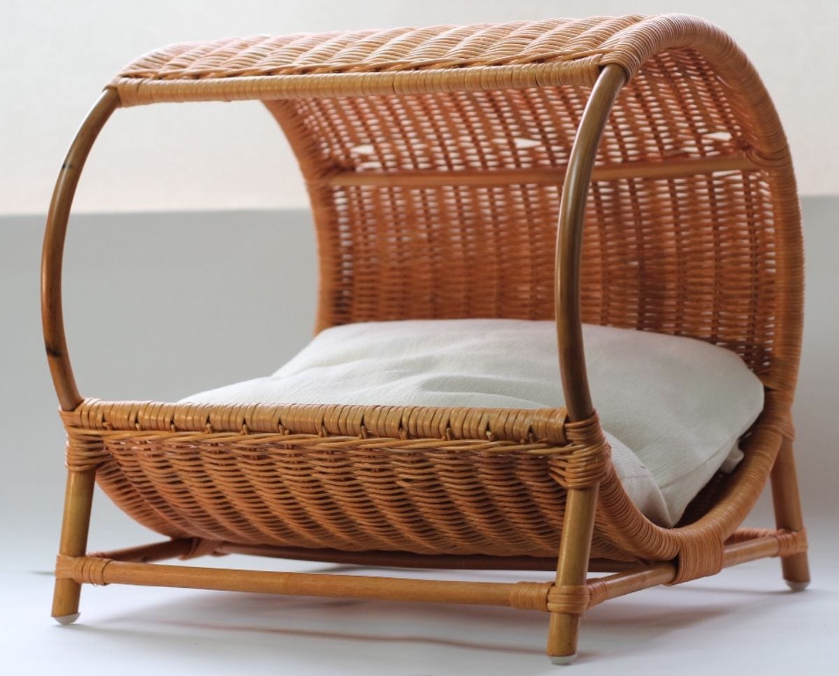ペット用ベッド ラタントンネルベッド ハニー 猫用 推奨体重~7kgまで 45×40×44cm