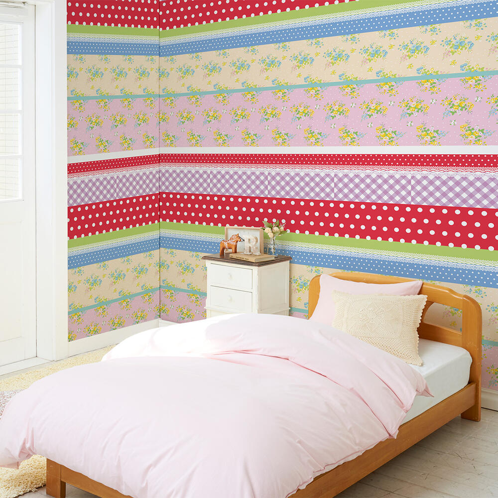 壁紙 のりなし クロス 1m単位 切り売り デジタルプリントカベ紙 ポップアート柄 P005