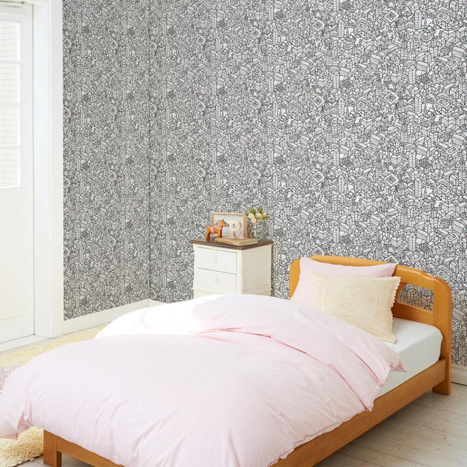 壁紙 のりなし クロス 1m単位 切り売り デジタルプリントカベ紙 ポップアート柄 P020