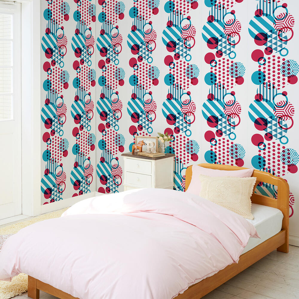 壁紙 のりなし クロス 1m単位 切り売り デジタルプリントカベ紙 ポップアート柄 P021