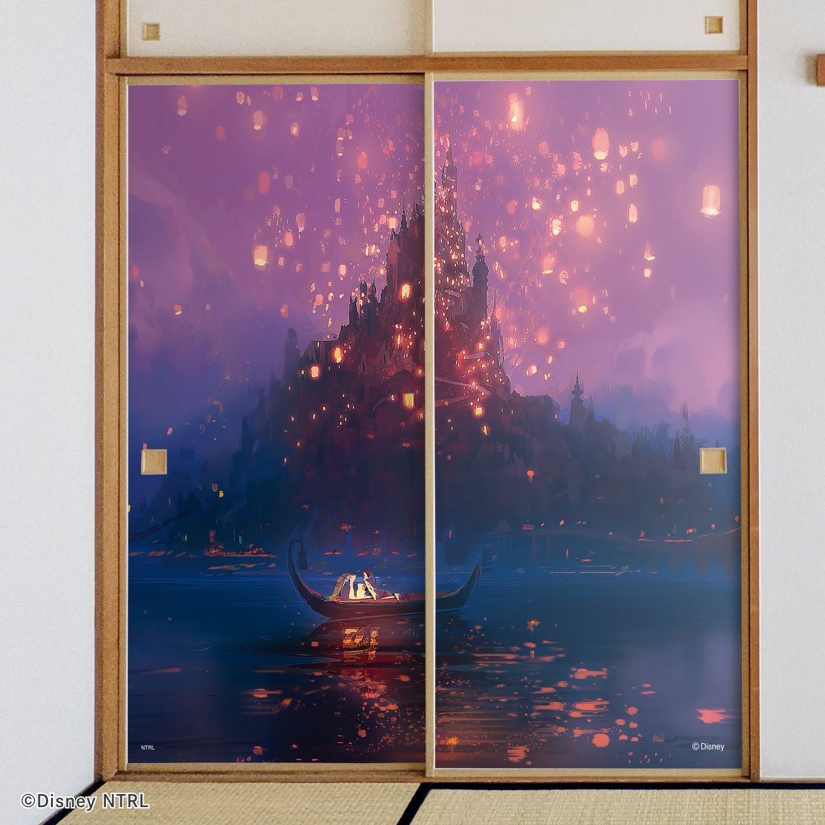 ディズニーキャラクター ふすま紙 ディズニープリンセス 塔の上のラプンツェル  NTLP-011F 水で貼るタイプ 再湿 襖紙 幅約92cm×長さ約182cm 2枚1組 アサヒペン