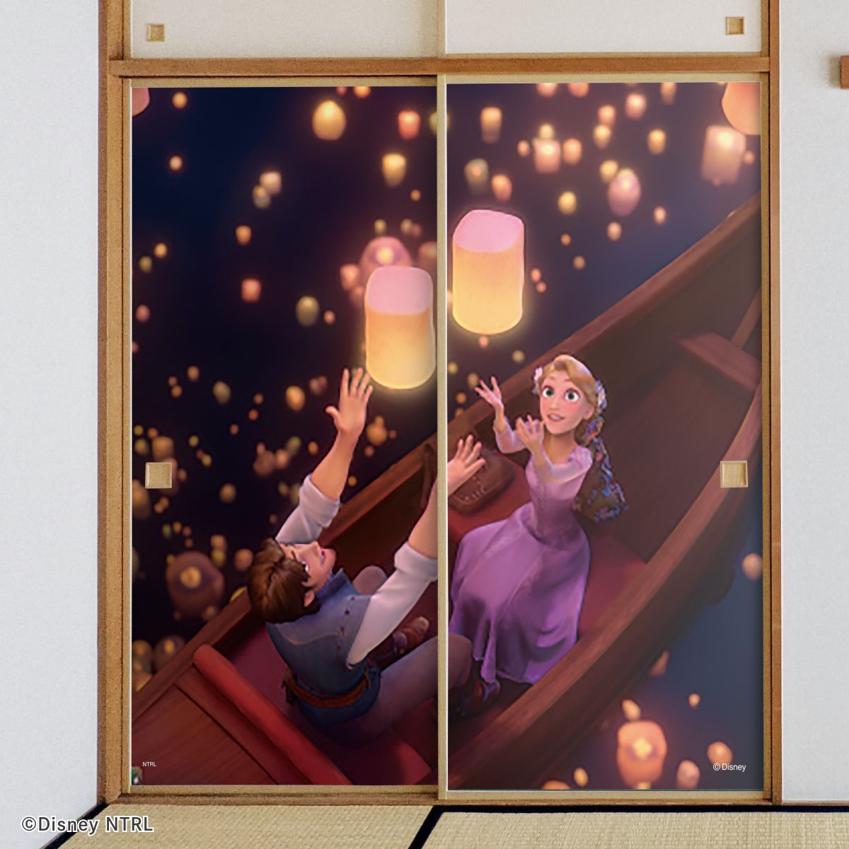 ディズニーキャラクター ふすま紙 ディズニープリンセス 塔の上のラプンツェル  NTLP-018F 水で貼るタイプ 再湿 襖紙 幅約92cm×長さ約182cm 2枚1組 アサヒペン