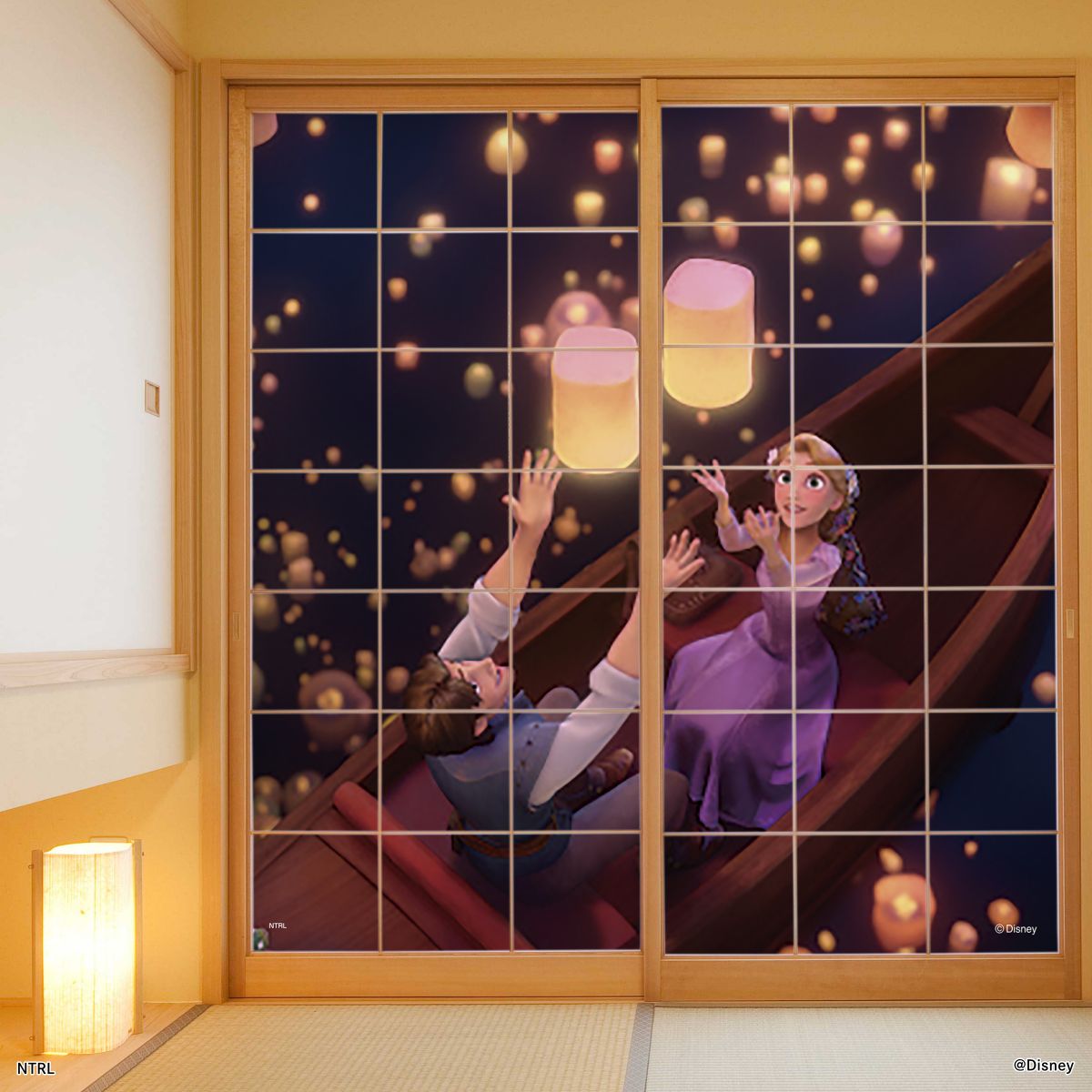 ディズニーキャラクター 障子紙 ディズニープリンセス 塔の上のラプンツェル  NTLP-018S のりで貼るタイプ 幅約92cm×長さ約182cm 2枚1組 アサヒペン