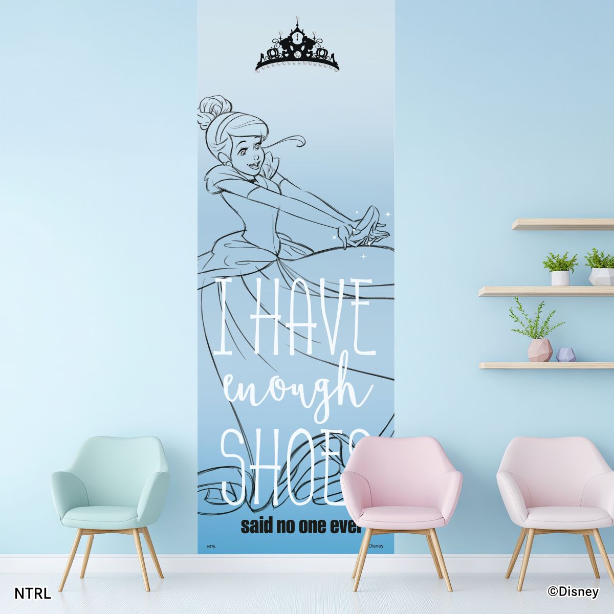 ディズニーキャラクター のりなし壁紙 ディズニープリンセス シンデレラ NTLP-004W のり貼りタイプ 幅約97cm×長さ約265cm 1枚入り