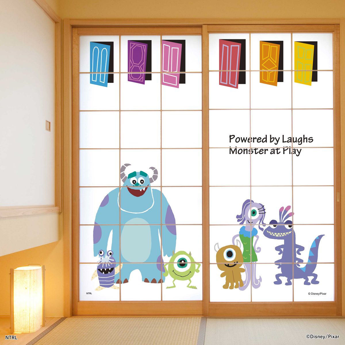 ディズニーキャラクター ピクサー 障子紙 モンスターズ・インク サリー＆フレンズ NTLX-009S のりで貼るタイプ 幅約92cm×長さ約182cm 2枚1組 アサヒペン