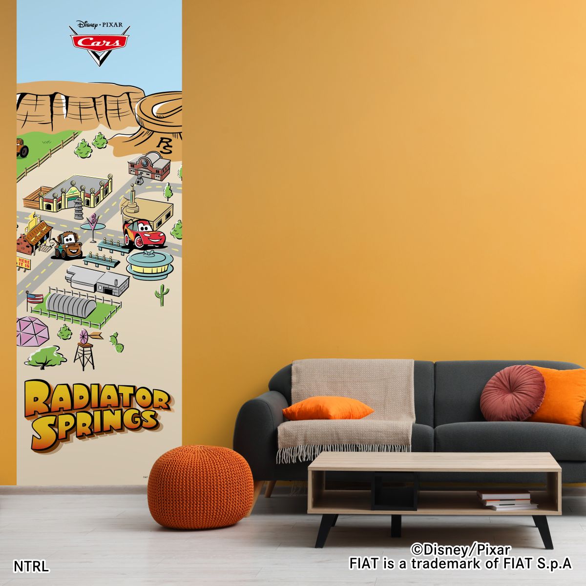 ディズニーキャラクター ピクサー のりなし壁紙 カーズ タウン NTLX-001W のり貼りタイプ 幅約97cm×長さ約265cm 1枚入り
