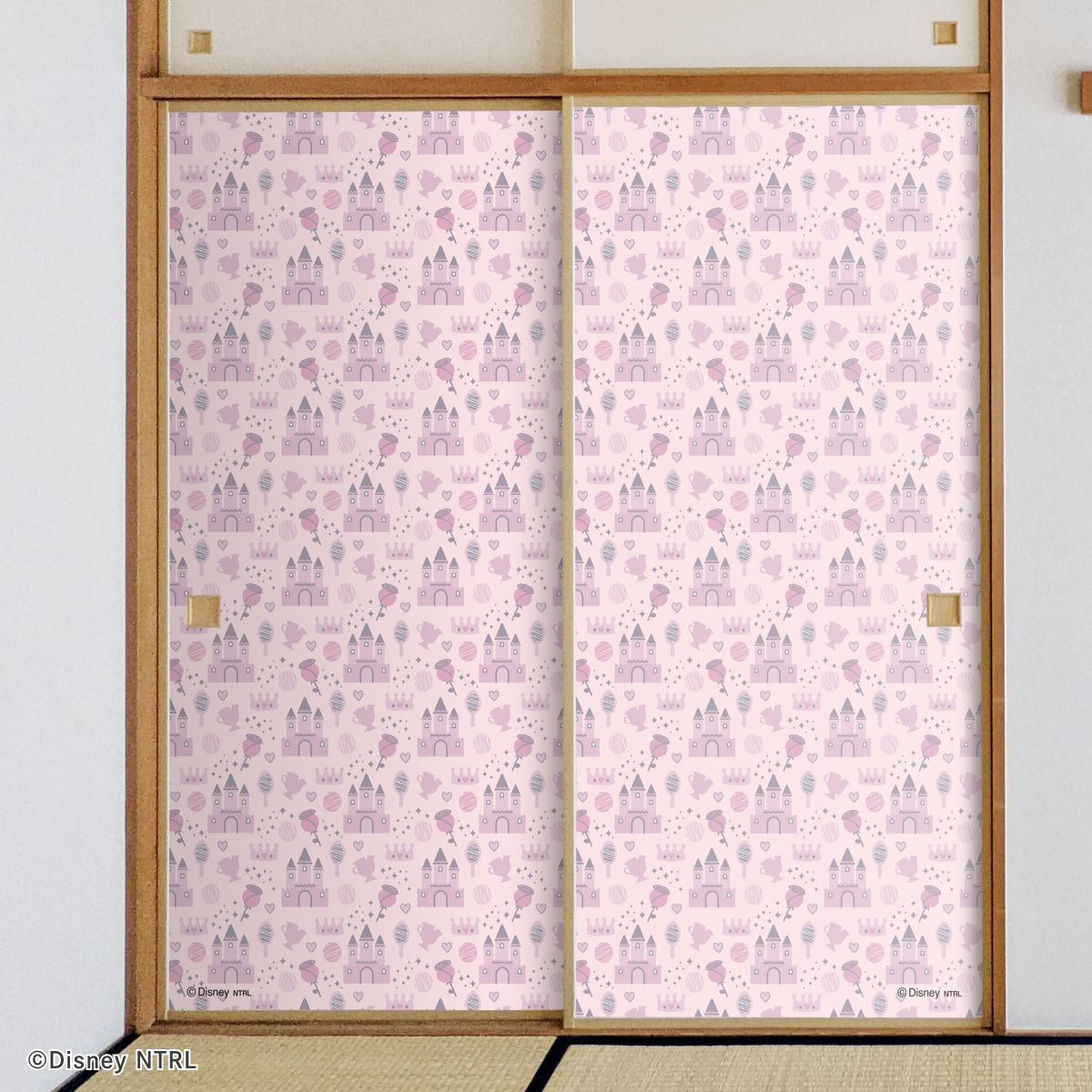 ディズニーキャラクター ふすま紙 ディズニープリンセス プリンセス柄  NTLD-013F 水で貼るタイプ 再湿 襖紙 幅約92cm×長さ約182cm 2枚1組 アサヒペン
