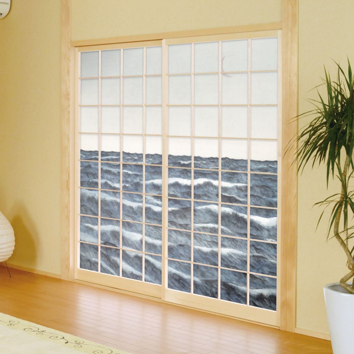 障子紙 和柄 日本の名画 横山大観 海潮四題・冬 2枚1組 のりで貼るタイプ 幅91cm×長さ182cm JYT_004S