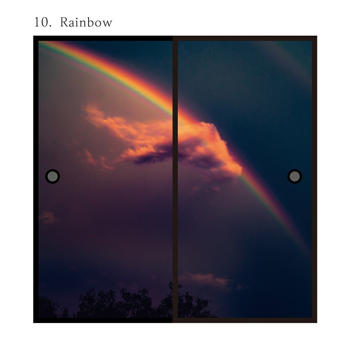 ふすま紙 空もよう襖紙 sky-10F Rainbow 91cm×182cm 2枚1組 水で貼るタイプ