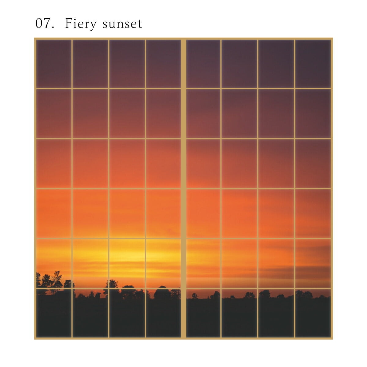 障子 空もよう障子紙 sky-07S Fiery sunset 91cm×182cm 2枚1組 のり貼りタイプ