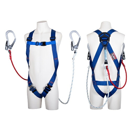 ツヨロン ライトハーネス ツインランヤード付 ロープ式 青 Mサイズ TH-510-DZ1-OT-BL4-M-2R23-JAN-BX