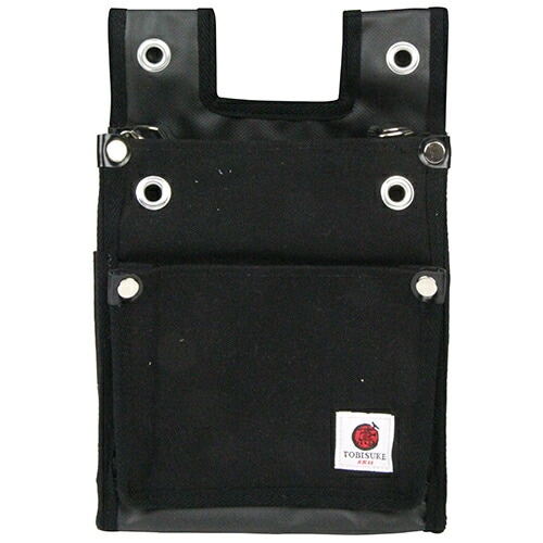 藤原産業 SK11 帆布鳶用腰袋2段 黒 バックスリット TSH-2DBS-BK