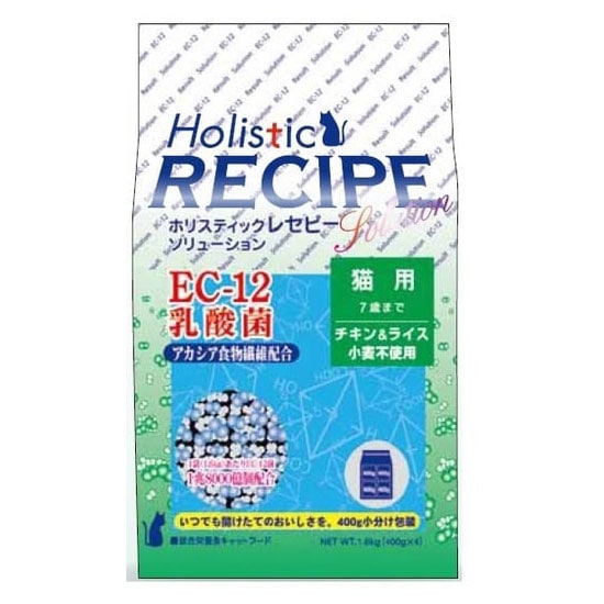 キャットフード ホリスティックレセピー EC-12 乳酸菌 猫用 1.6kg (400g×4袋) 1歳～7歳までの成猫用