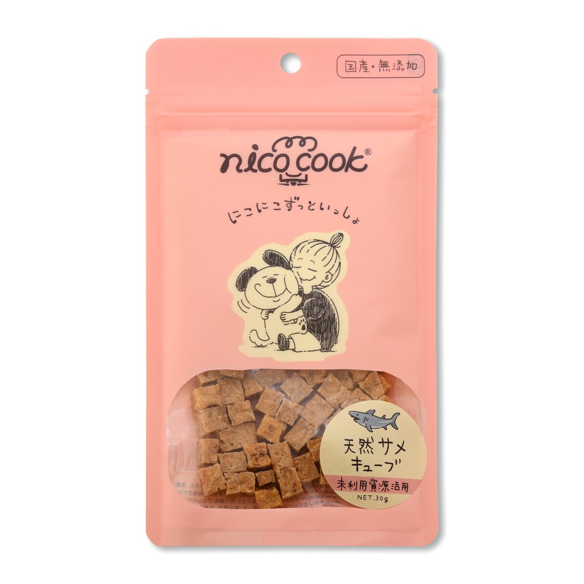 nico cook 国産天然サメキューブ 犬猫兼用 内容量：30g ニコクック