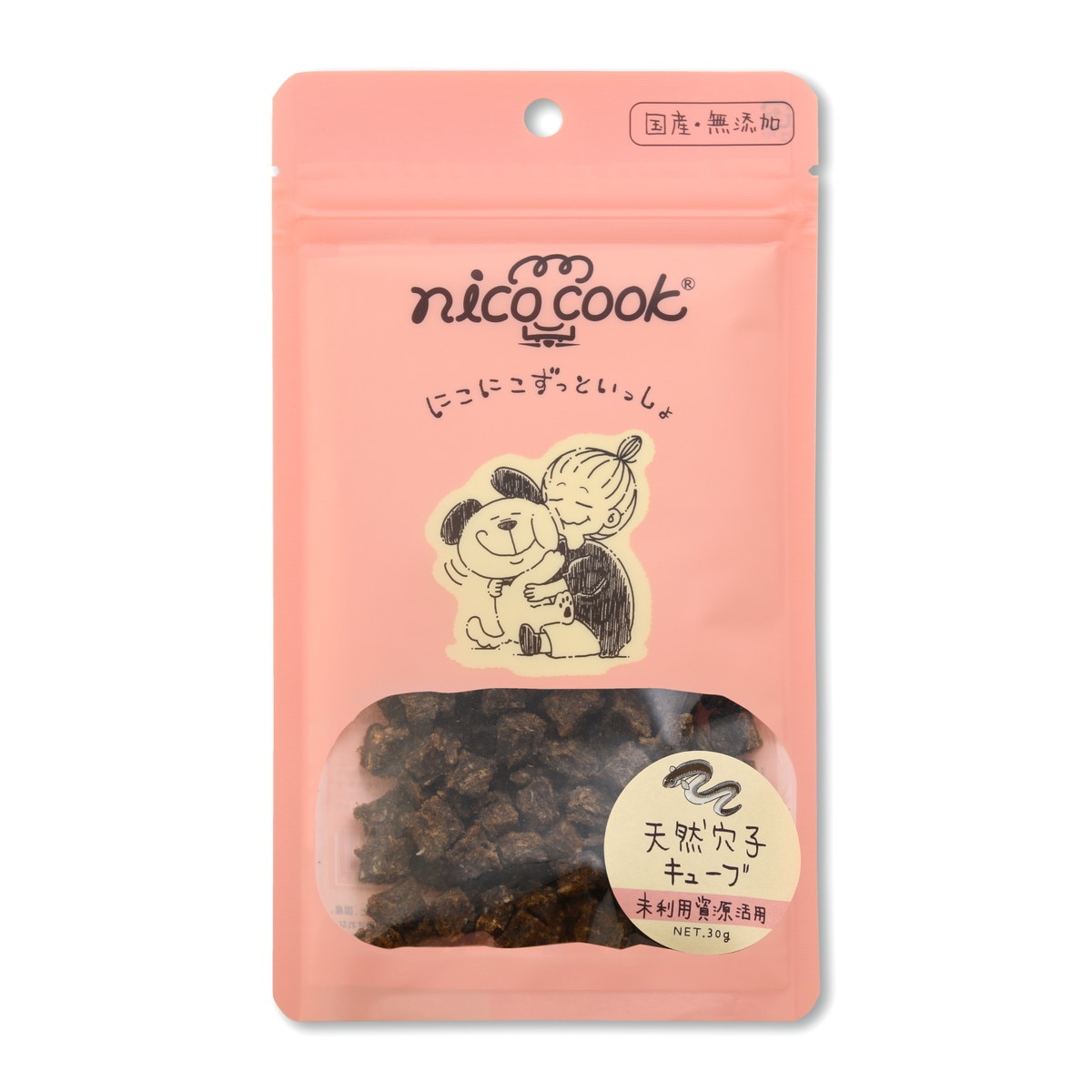 nico cook 国産天然穴子キューブ 犬猫兼用 お取り寄せ 7営業日以内に発送予定 内容量：30g ニコクック