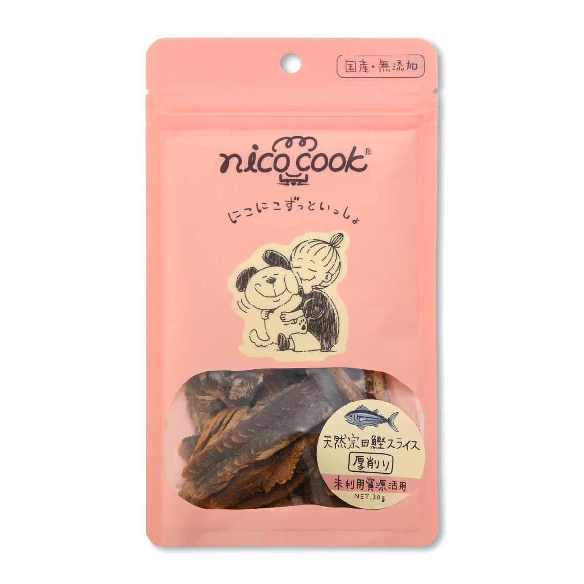 nico cook 国産天然宗田鰹スライス 厚削り 犬猫兼用 お取り寄せ 7営業日以内に発送予定 内容量：30g ニコクック