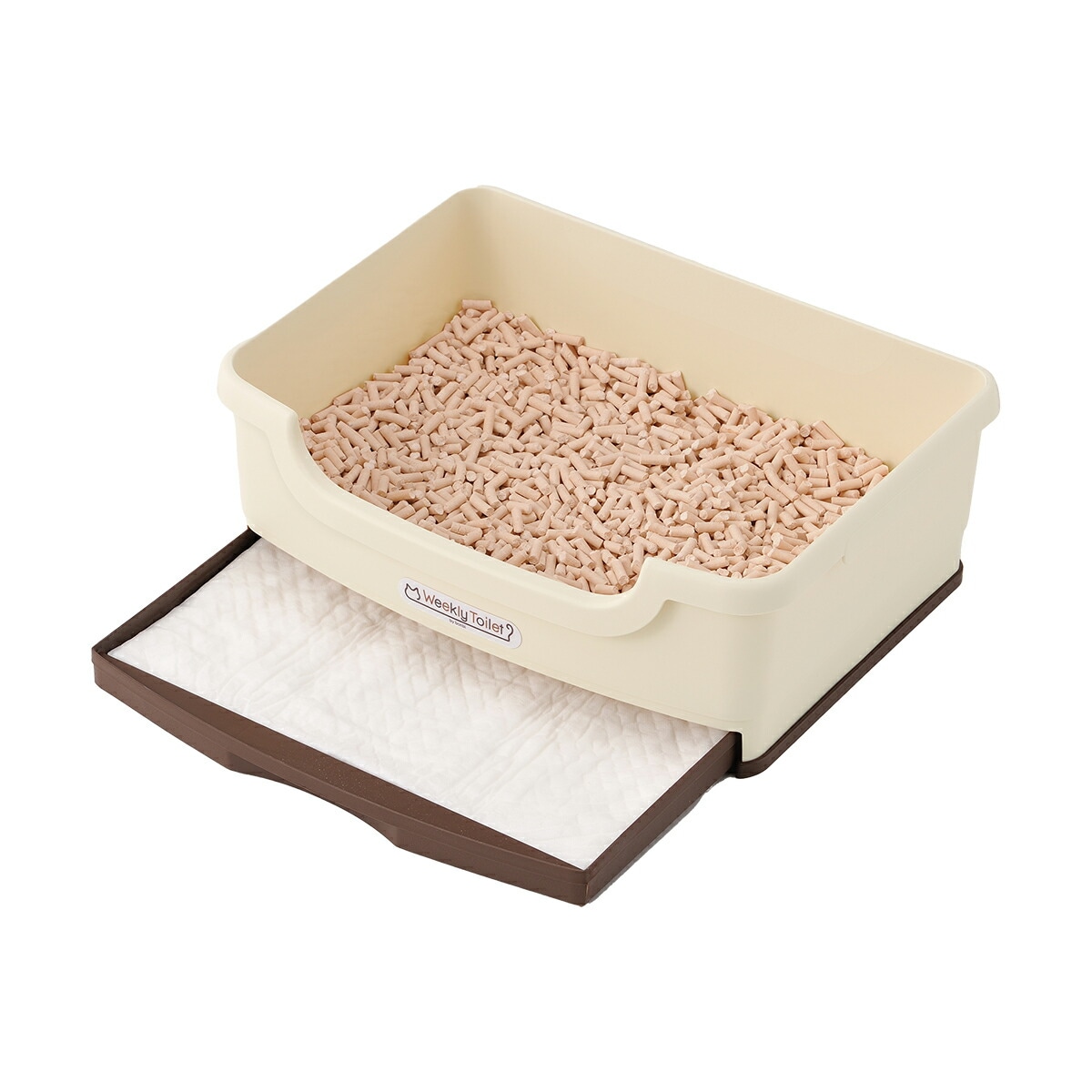 猫トイレ ボンビアルコン ウィークリートイレセット カラー：オフホワイト しつける3点セット