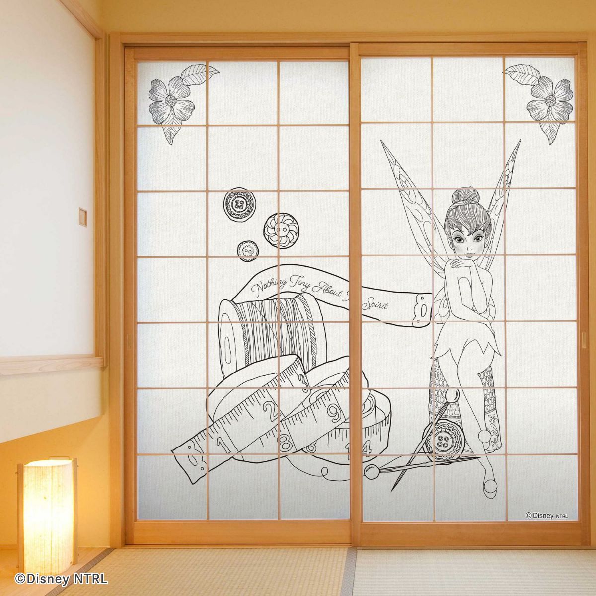 ディズニーキャラクター 障子紙 ティンカー・ベル NTLD-044S のりで貼るタイプ 幅約92cm×長さ約182cm 2枚1組 アサヒペン