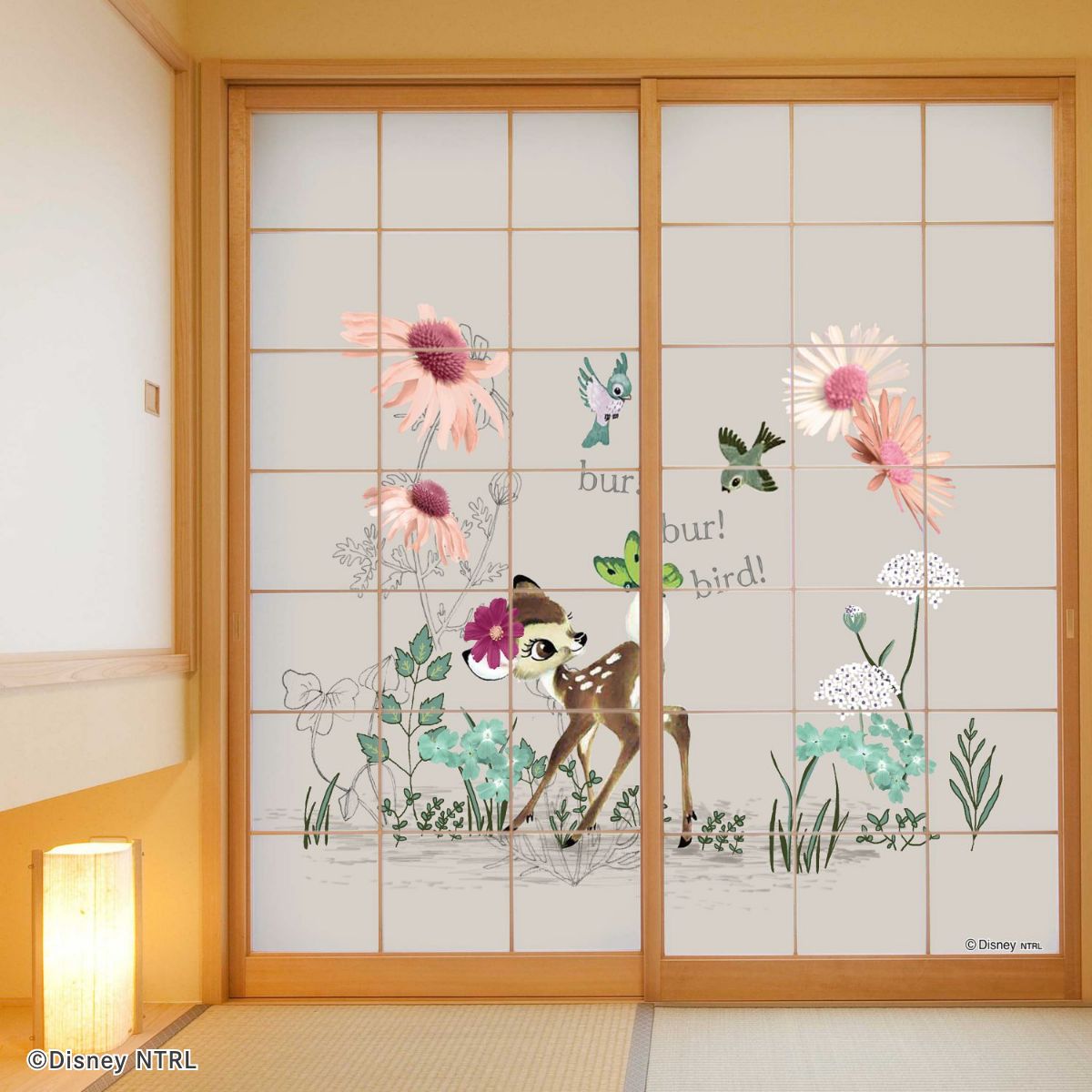 バンビ ディズニーキャラクター 障子紙 NTLD-050S のりで貼るタイプ 幅約92cm×長さ約182cm 2枚1組 アサヒペン