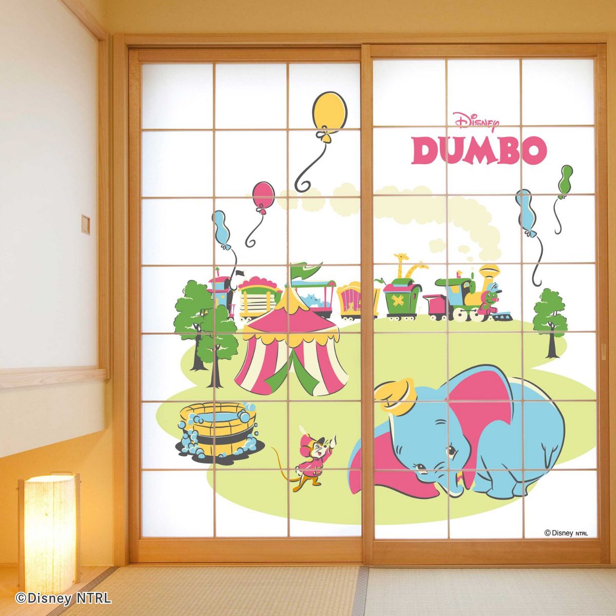 ダンボ ディズニーキャラクター 障子紙 NTLD-052S のりで貼るタイプ 幅約92cm×長さ約182cm 2枚1組 アサヒペン