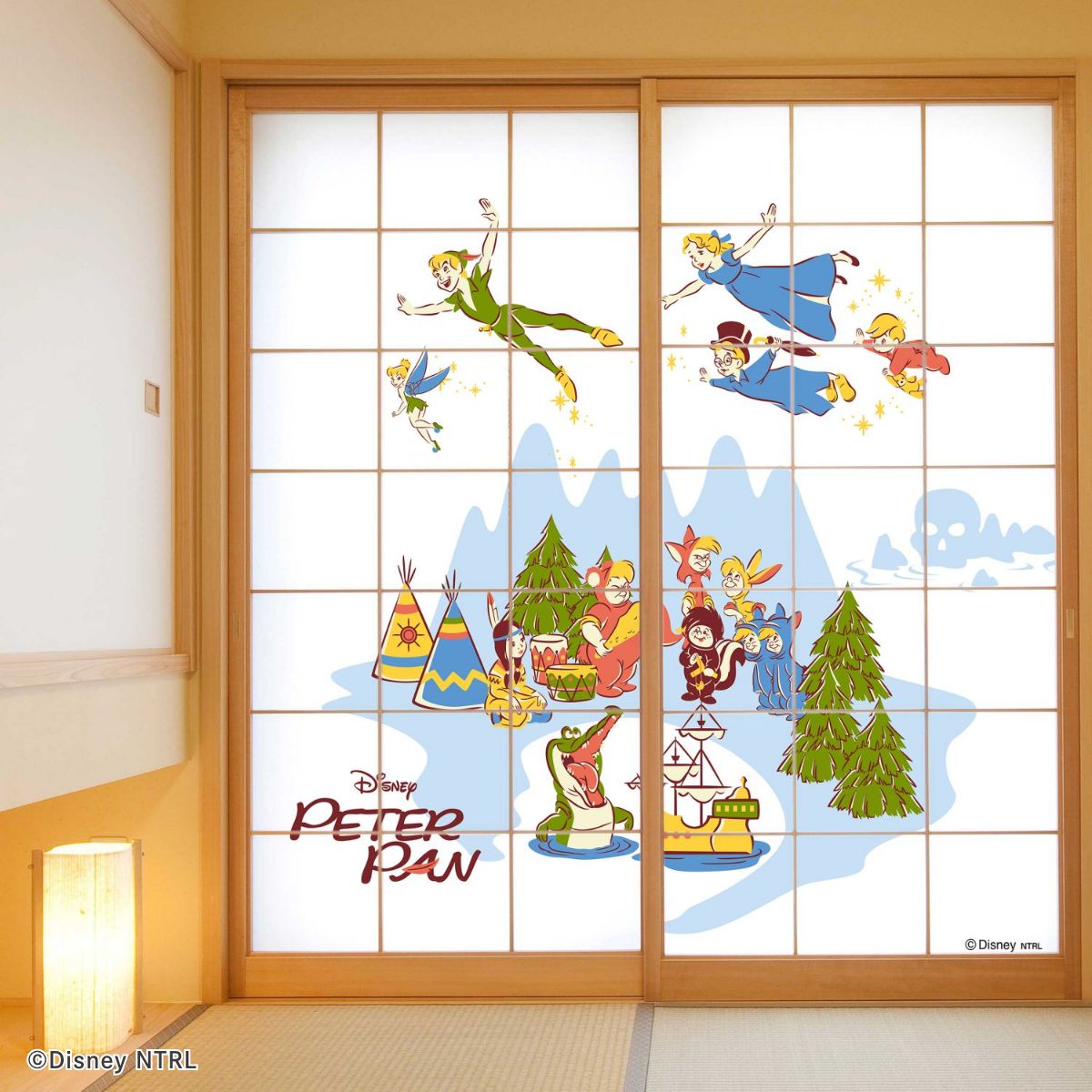 ピーター・パン ディズニーキャラクター 障子紙  NTLD-054S のりで貼るタイプ 幅約92cm×長さ約182cm 2枚1組 アサヒペン
