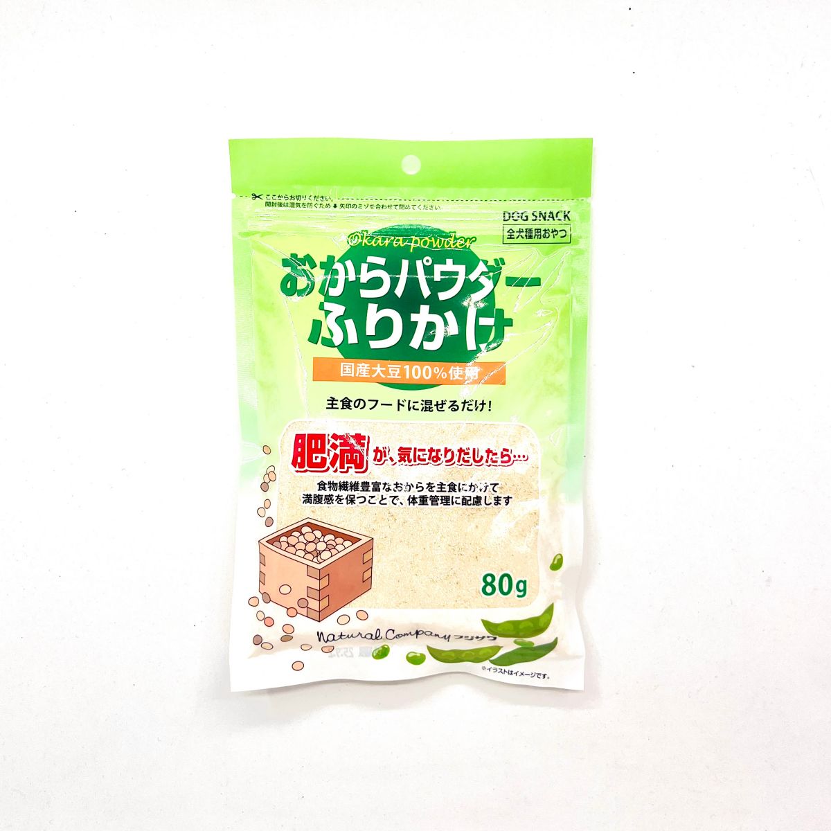 おからパウダー ふりかけ 80g 藤沢商事 ドッグフード ペットスナック 犬用おやつ 日本製 ペット用品 ペット