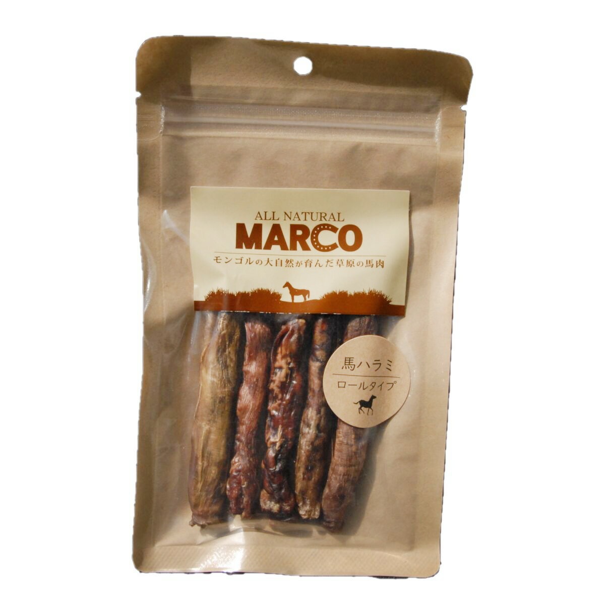 MARCO 馬ハラミロールタイプ 40g FLF ドッグフード ペットスナック 犬用おやつ モンゴル製 ペット用品 ペット