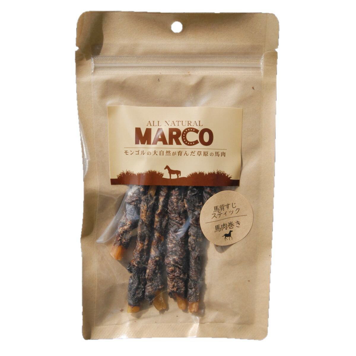 MARCO 馬背筋スティック馬肉巻 40g FLF ドッグフード ペットスナック 犬用おやつ モンゴル製 ペット用品 ペット