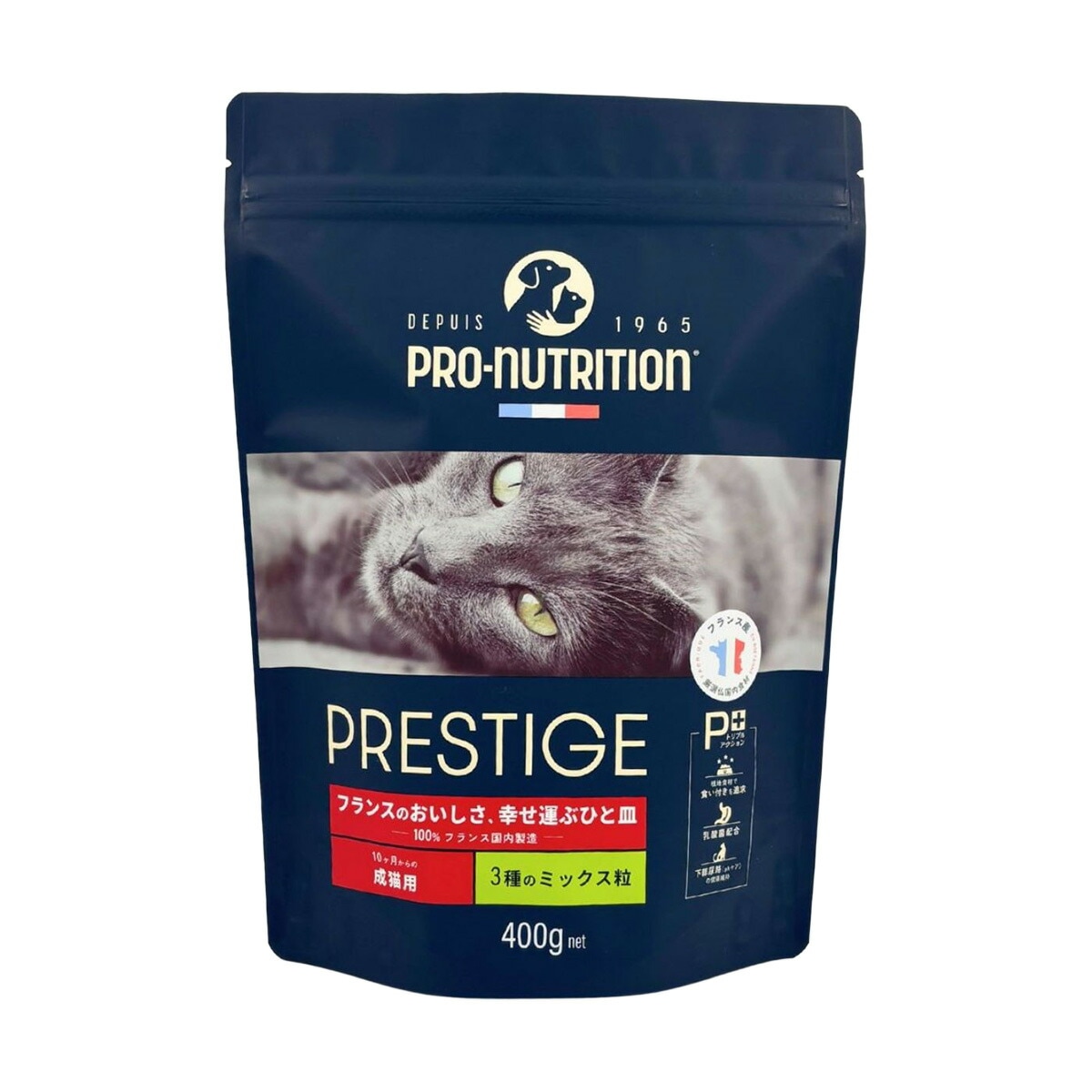 プレステージ 猫用 アダルト 3種のミックス粒 400g リードバディ キャットフード 猫用フード ペットフード フランス製 ペット用品 ペット