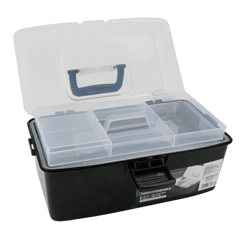 藤原産業 SK11 ツールボックス2段トレー FOB-340BK  工具箱