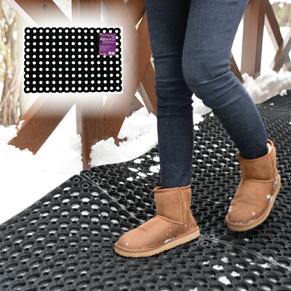 有孔ラバーマット 単品 約40ｘ60ｘ2.2cm RM-4060 天然ゴムでできた、穴あきラバーマット