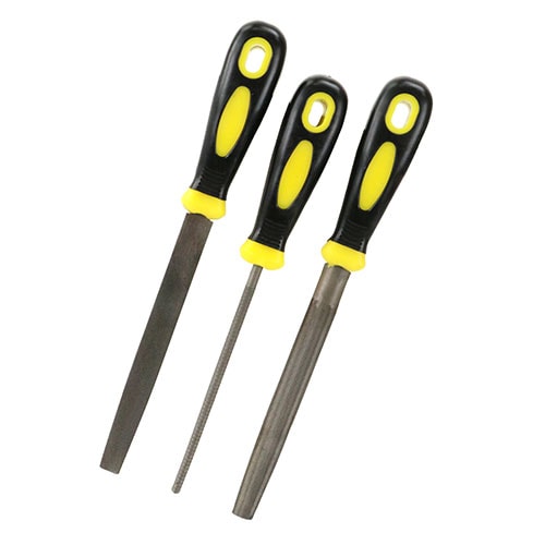 藤原産業 E-Value 限定品鉄工ヤスリセット3本組 150mmキイログリップ 黄色グリップ