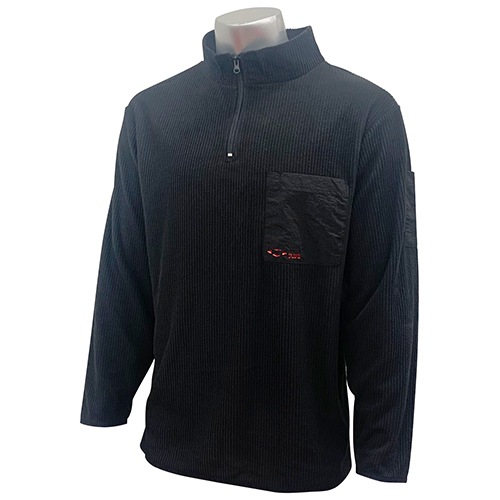 藤原産業 SK11 フルボーダーフリースハーフジップ 720914BLK-3L