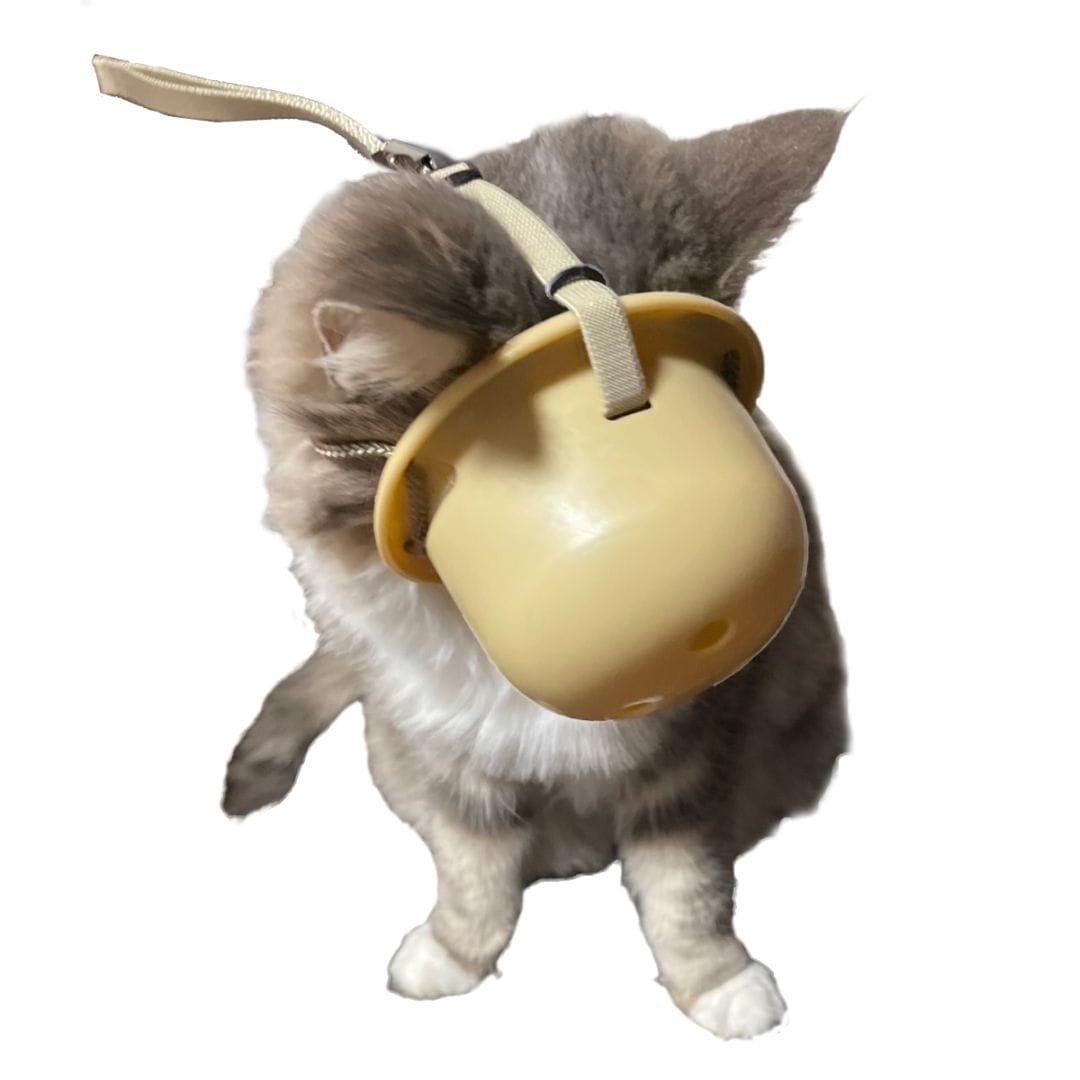 NEW グルーミングマスク M 小型犬用 猫用 トリミングマスク 口輪 日本製 ベージュ