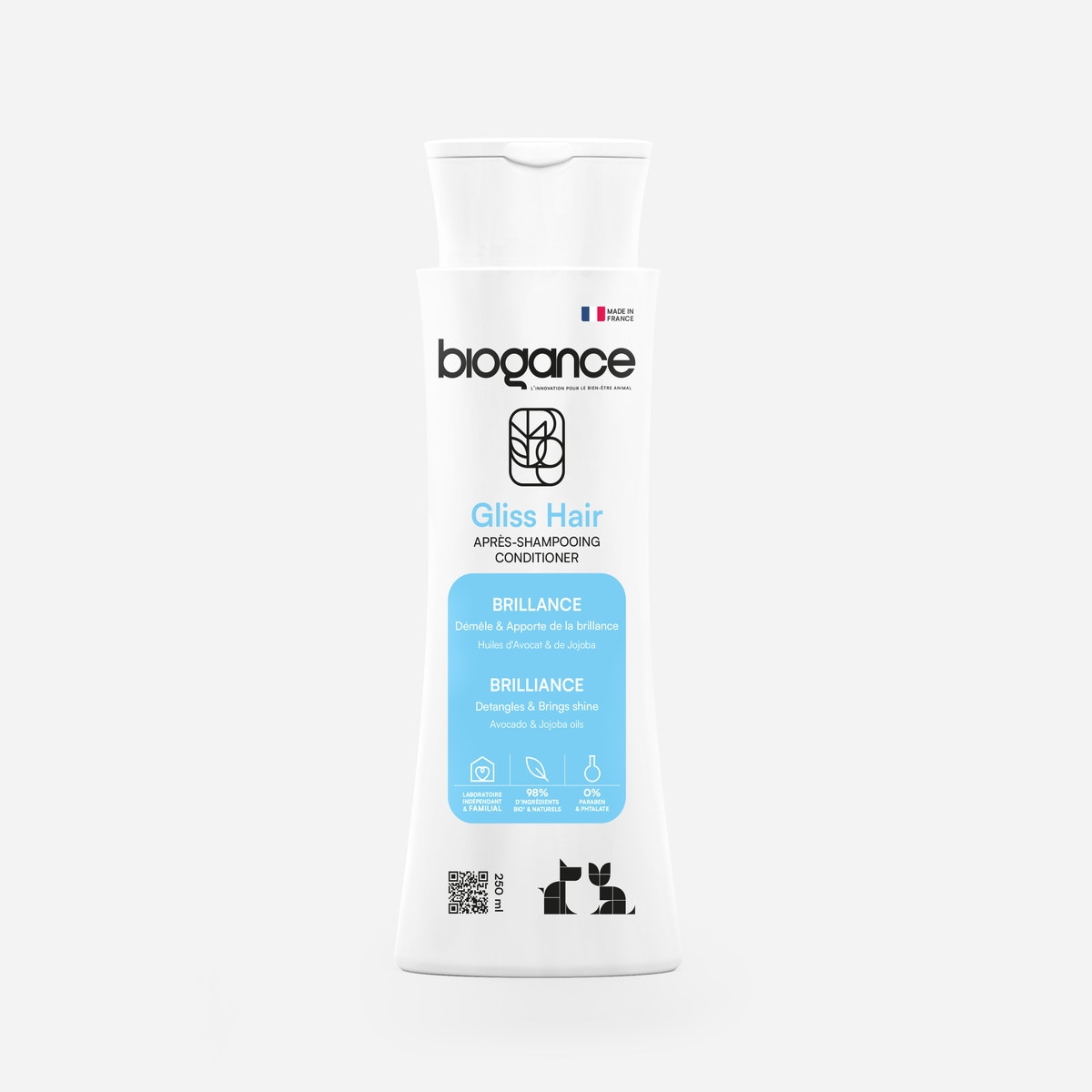 グリスヘアーコンディショナー BIOGANCE バイオガンス 犬用 猫用 犬猫兼用 内容量:250mL ペット用品 ペット