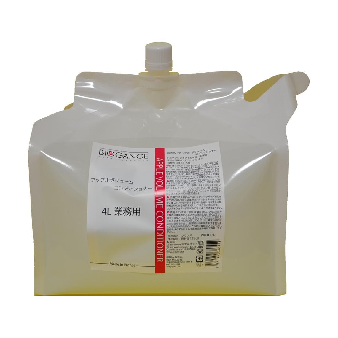アップルボリュームコンディショナー BIOGANCE バイオガンス 犬用 猫用 犬猫兼用 内容量：4L ペット用品 ペット