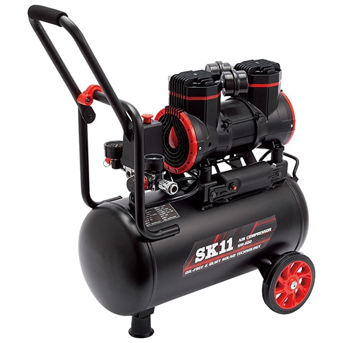 【期間限定特価販売！6/30まで】藤原産業 SK11 オイルレスエアコンプレッサー SW-L20MPF-01