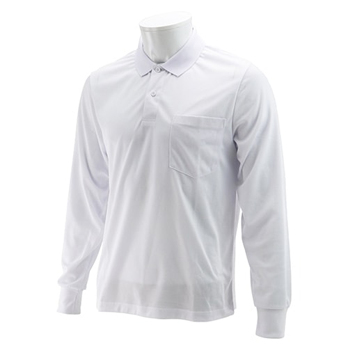 藤原産業 SK11 長袖ポロシャツ ホワイト Mサイズ 1枚 M-WHT-1P ホワイト