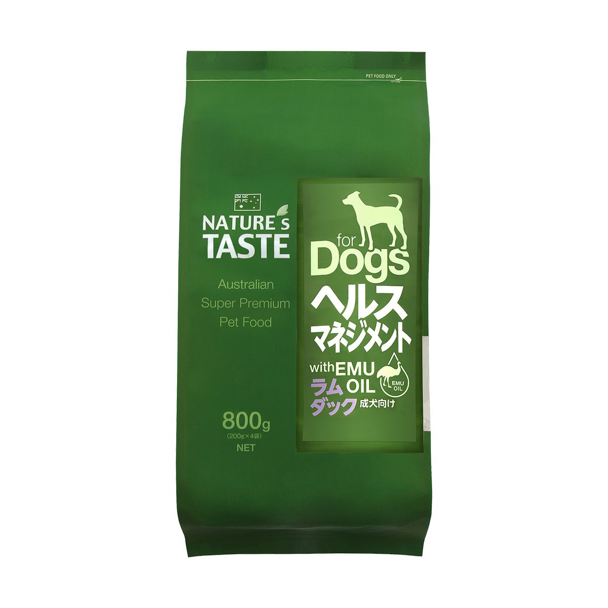 ドッグフード 犬用ドライフード ネイチャーズテイスト NATURE'S TASTE for Dogs ヘルスマネジメント ラム＆ダック 内容量：800g (200g×4袋) 成犬向け ペット用品 ペット