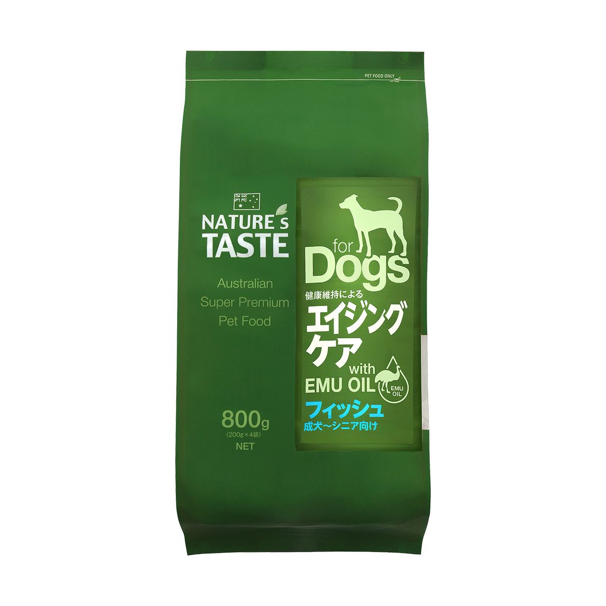 ドッグフード 犬用ドライフード ネイチャーズテイスト NATURE'S TASTE for Dogs エイジングケア フィッシュ 内容量：800g (200g×4袋) 成犬～シニア向け ペット用品 ペット