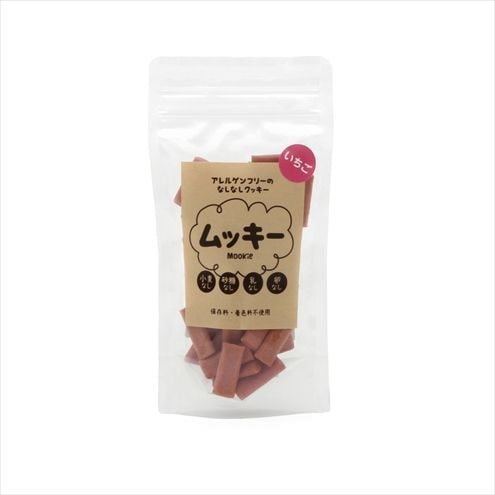 ペット用おやつ 犬用おやつ スナック アレルゲンフリークッキー ムッキー いちご 内容量：50g 国産 日本製 小麦 砂糖 乳 卵 保存料 着色料不使用 アレルギー対策 ペット用品 ペット