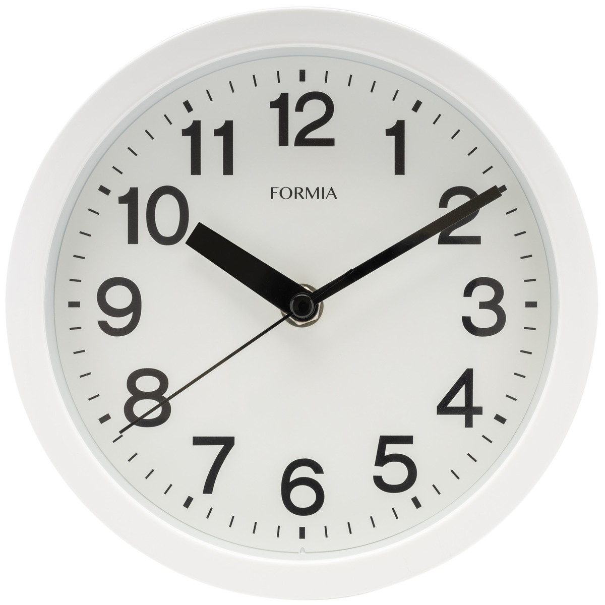 時計 置き掛け兼用 非電波 アナログ フォルミア Φ18cm ホワイト 白 幅18×奥行4.6×高さ18cm 静音 見やすい HWC-026W-WH