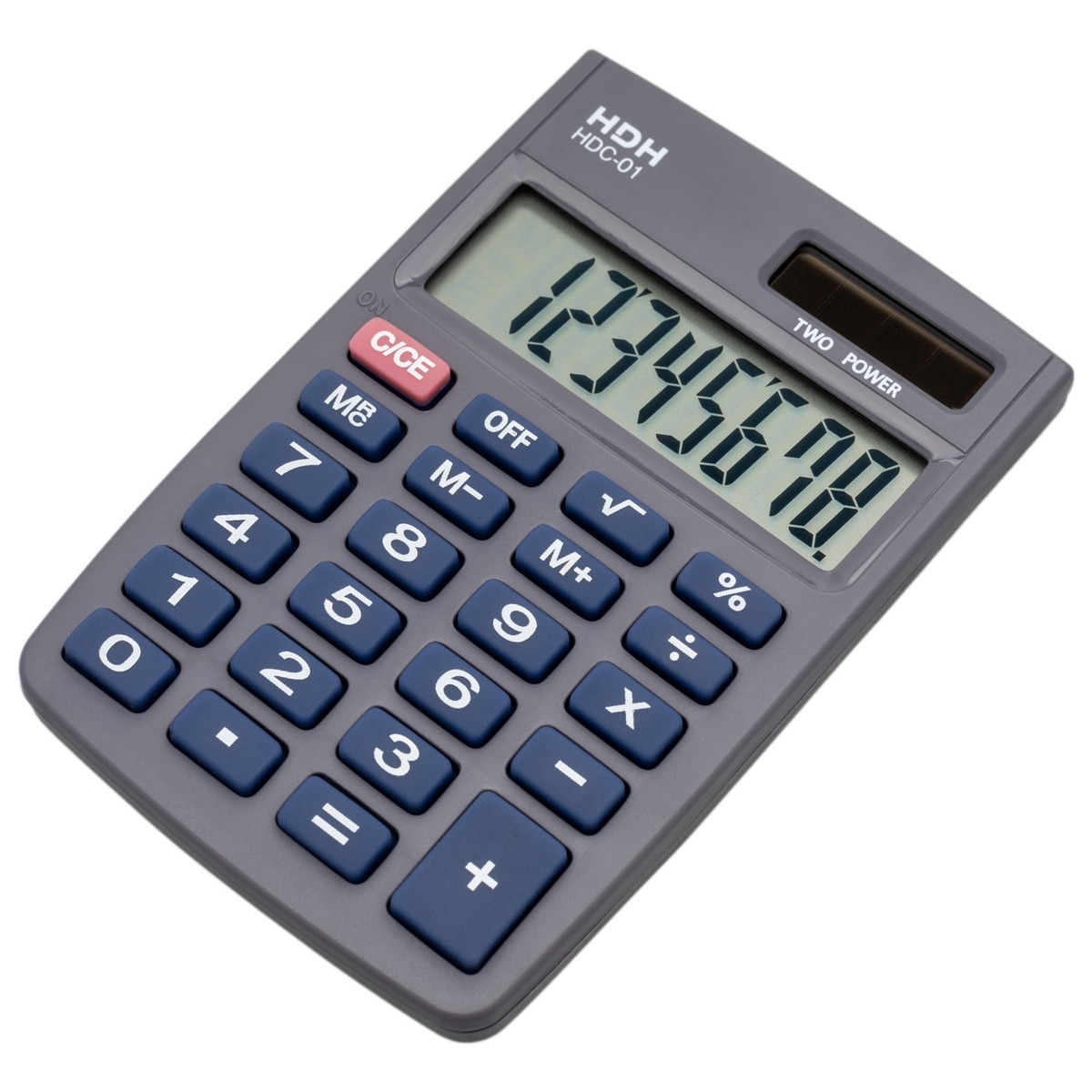 電卓 計算機 手帳タイプ 8桁 ブラック 黒 幅5.8×高さ8.9×奥行1cm 小型 ミニ ソーラー シンプル 使いやすい HDC-01