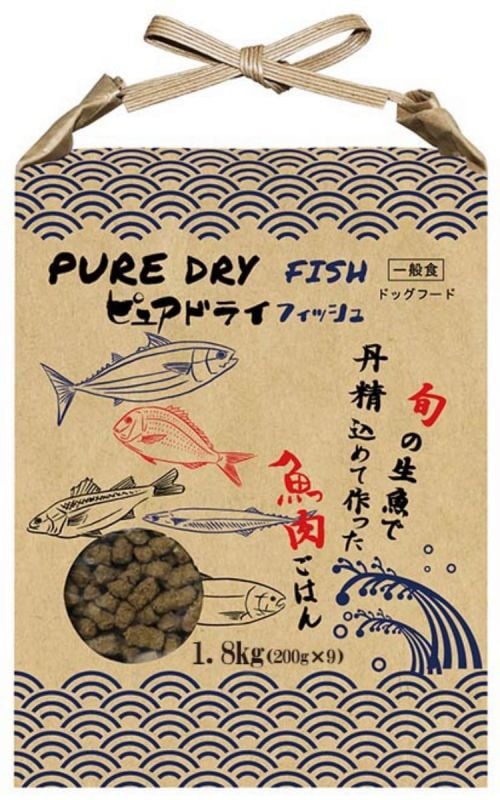 ピュアドライフィッシュ 国産 ドッグフード 犬用 魚肉 1.8kg（200g×9）PUREDRY